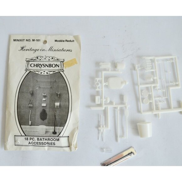 Vintage Chrysnbon 18-Piece Bathroom Accessories Set No. M-161 Miniatures - Picture 2 of 5